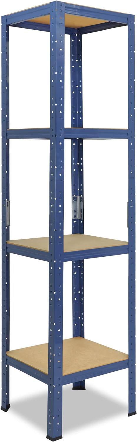 shelfplaza® 155x60x60cm Home Schwerlastregal blau/Metallregal mit 4 Böden/Kellerregal Metall, Garage