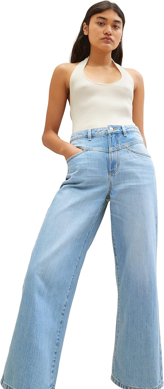 TOM TAILOR Denim Damen Basic Neckholder Top M 10348 - Gardenia White, M 10348 - Gardenia White