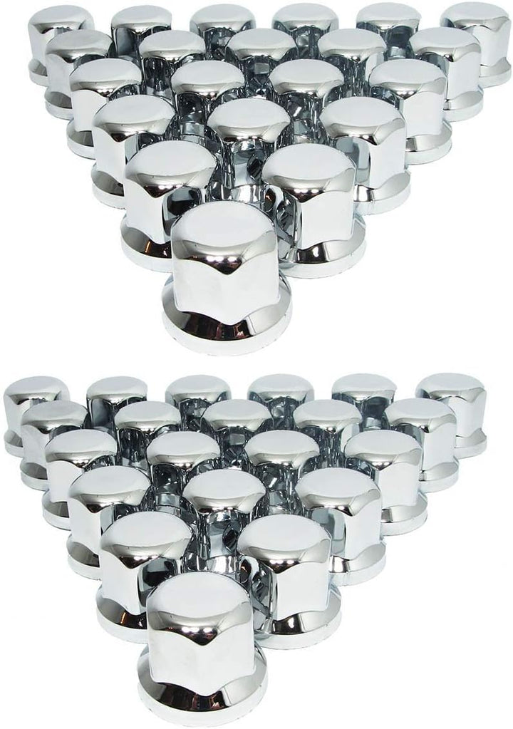 Promo Link 20x Tief Universelle LKW Radmutterkappen 32mm Schlüsselweite Anhanger Auflieger Chrom