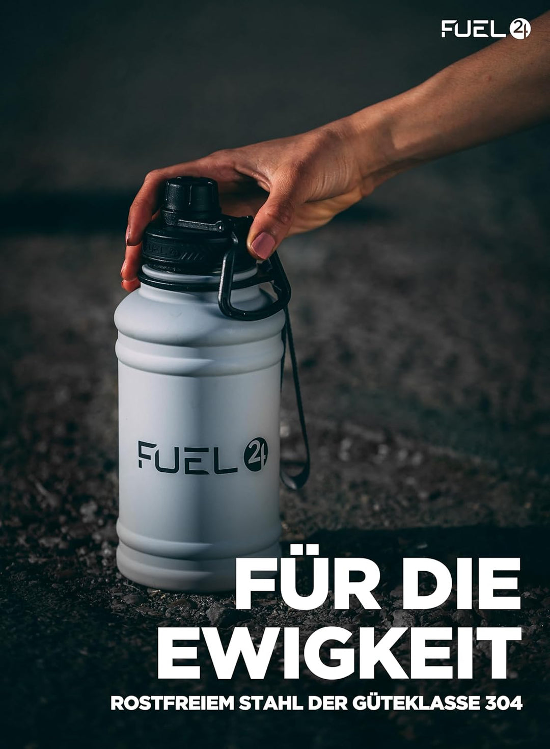 Fuel24 Extra Stark Trinkflasche Edelstahl 1.3L & 2.2L - Auslaufsicher & BPA-Frei Wasserflasche - Rob