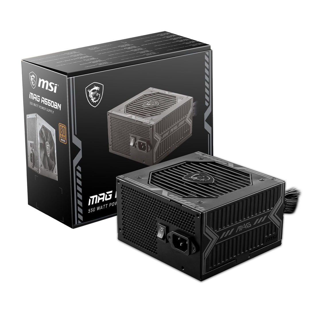 MSI MAG A550BN Netzteil, EU-Stecker - 550W, 80 Plus Bronze zertifiziert, ATX-Netzteil, 12V Single-Ra