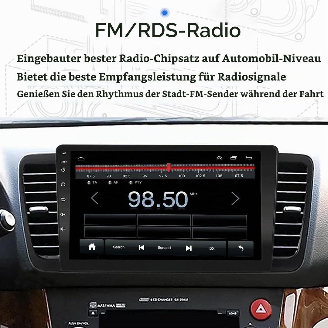 EZoneTronics Carplay Android Autoradio für Subaru Outback Legacy 2004–2009 mit kapazitivem 9-Zoll-To