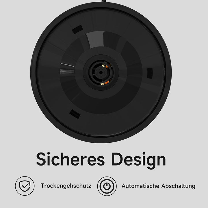 SCHEFFLER Wasserkocher Edelstahl 2.2 Liter Elektrischer Wasserkocher 1500W Teekocher mit 360°-Basis,