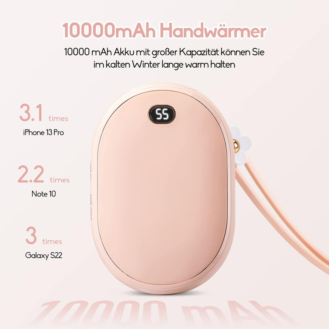 Wiederaufladbare Handwärmer, EOSVAP 5200mAh - 10000mAh Elektrische Tragbare Taschenwärmer Power Bank