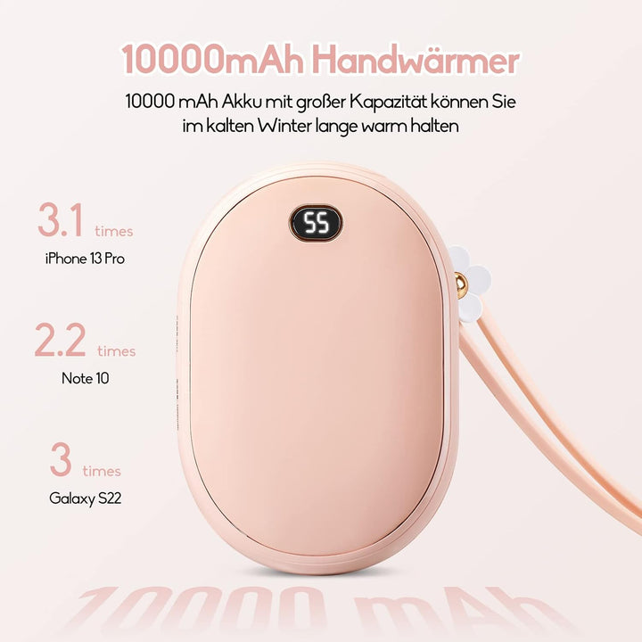 Wiederaufladbare Handwärmer, EOSVAP 5200mAh - 10000mAh Elektrische Tragbare Taschenwärmer Power Bank