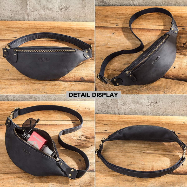 CONTACTS Gürteltasche Bauchtasche Hüfttasche mit Reissverschluss Geeignet für Reise Wanderung und Ou
