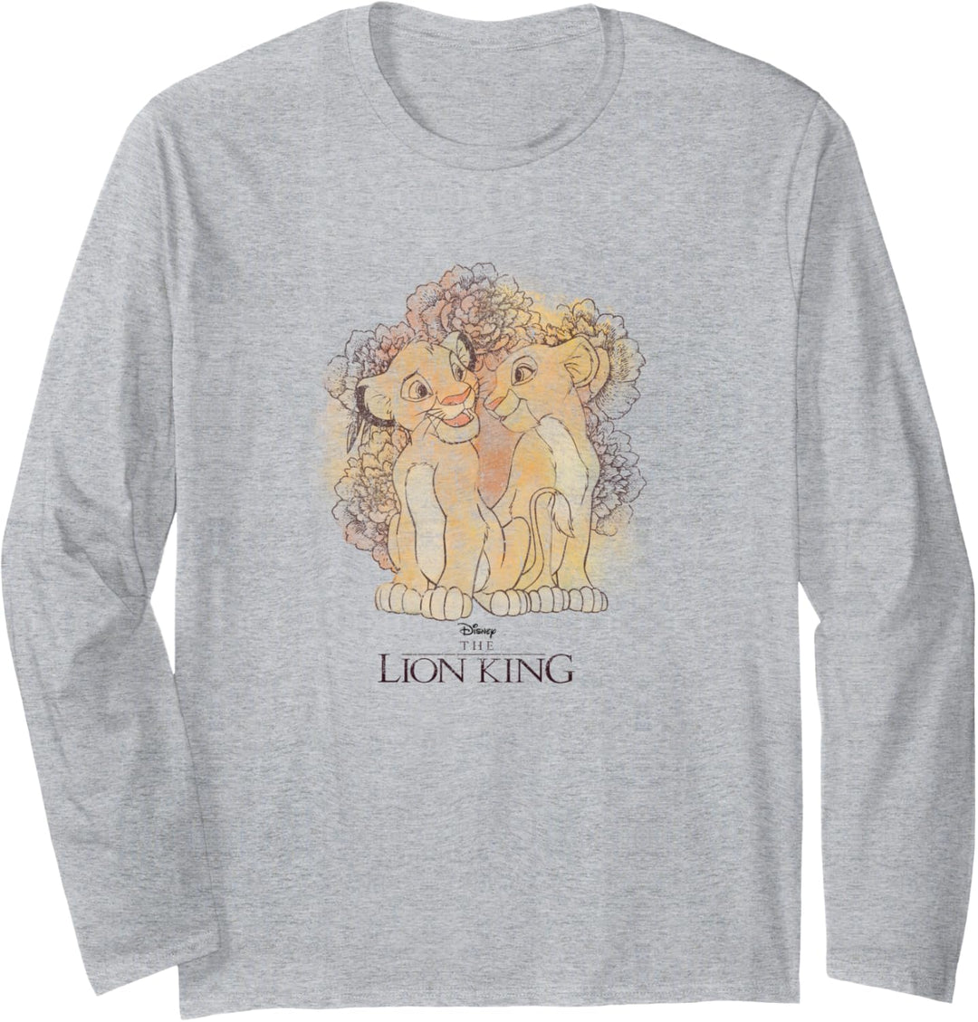 Disney Lion King Simba and Nala Watercolor Langarmshirt