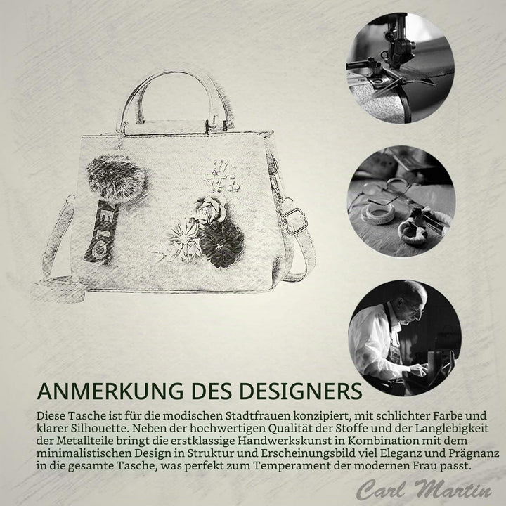 NICOLE &amp; DORIS Damen Leder Handtasche Umhängetaschen mit Blume Jahrgang Griff Tasche Designer Tote G