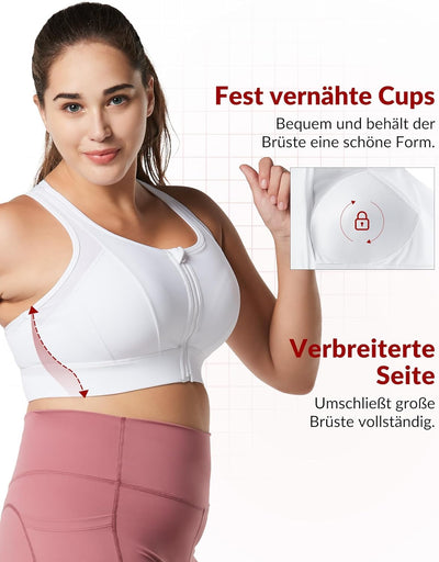 Yvette Starker Halt Sport BH Grosse Brüste mit Vorderverschluss Mesh Ringerrücken Ohne Bügel für Fit