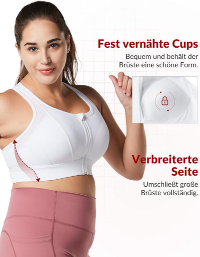 Yvette Starker Halt Sport BH Grosse Brüste mit Vorderverschluss Mesh Ringerrücken Ohne Bügel für Fit