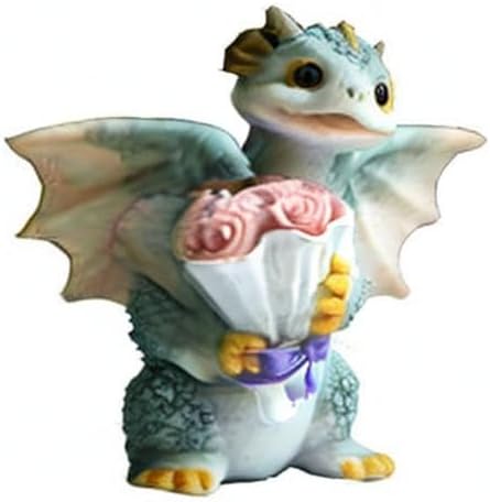 Miniatur Fee Garten Drache Figurine- Aus Meinem Herzen Anwesend Blume Drache, Anwesend Blume Drache