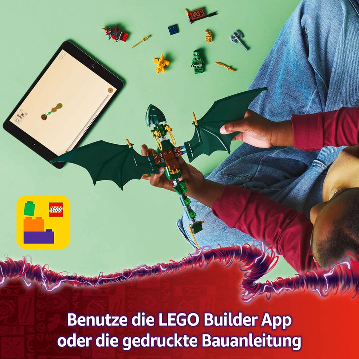 LEGO NINJAGO Lloyds grüner Walddrache - Spielzeug Drache mit 2 Minifiguren - Drachenfigur mit bewegl