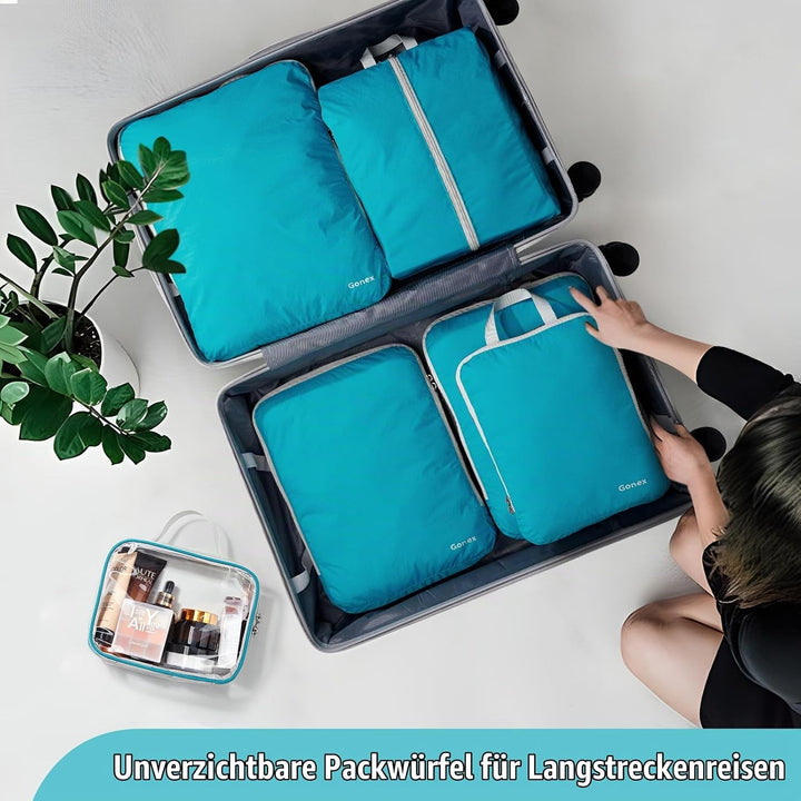 Gonex Compression Packing Cubes 6er Set, Gonex Kleidertaschen 6-teilig Verpackungswürfel, Kleidertas