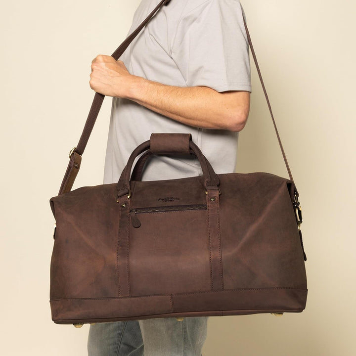 Gusti Reisetasche Leder - Ruben Damen und Herren Reisetasche Sporttasche Handgepäck Umhängetasche Le