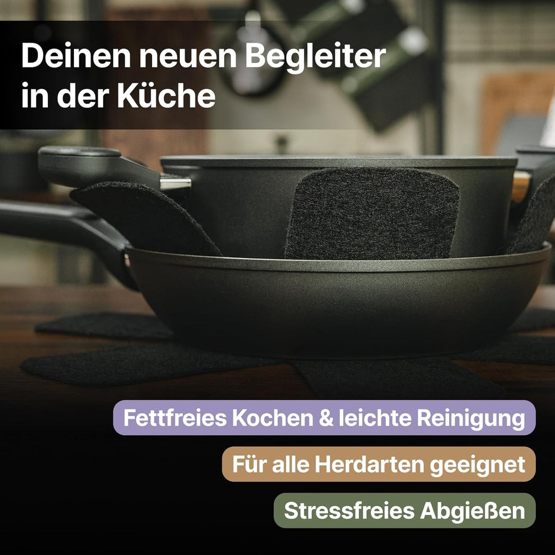 FIVI Kochgeschirr-Set 12-teilig SOPHIA, GUIDO, KURT, UTZ, ALICE mit Glasdeckeln | Verschiedene Gröss