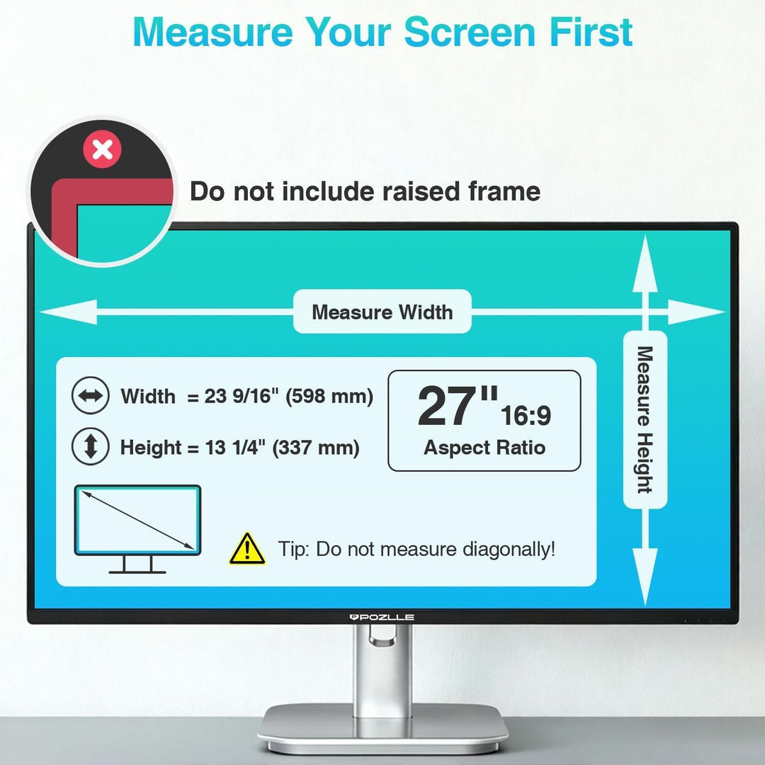 salipt 68,6 cm (27 Zoll) Computer-Sichtschutzfilter für 16:9-Breitbild-Display, Bildschirm-Privatspi