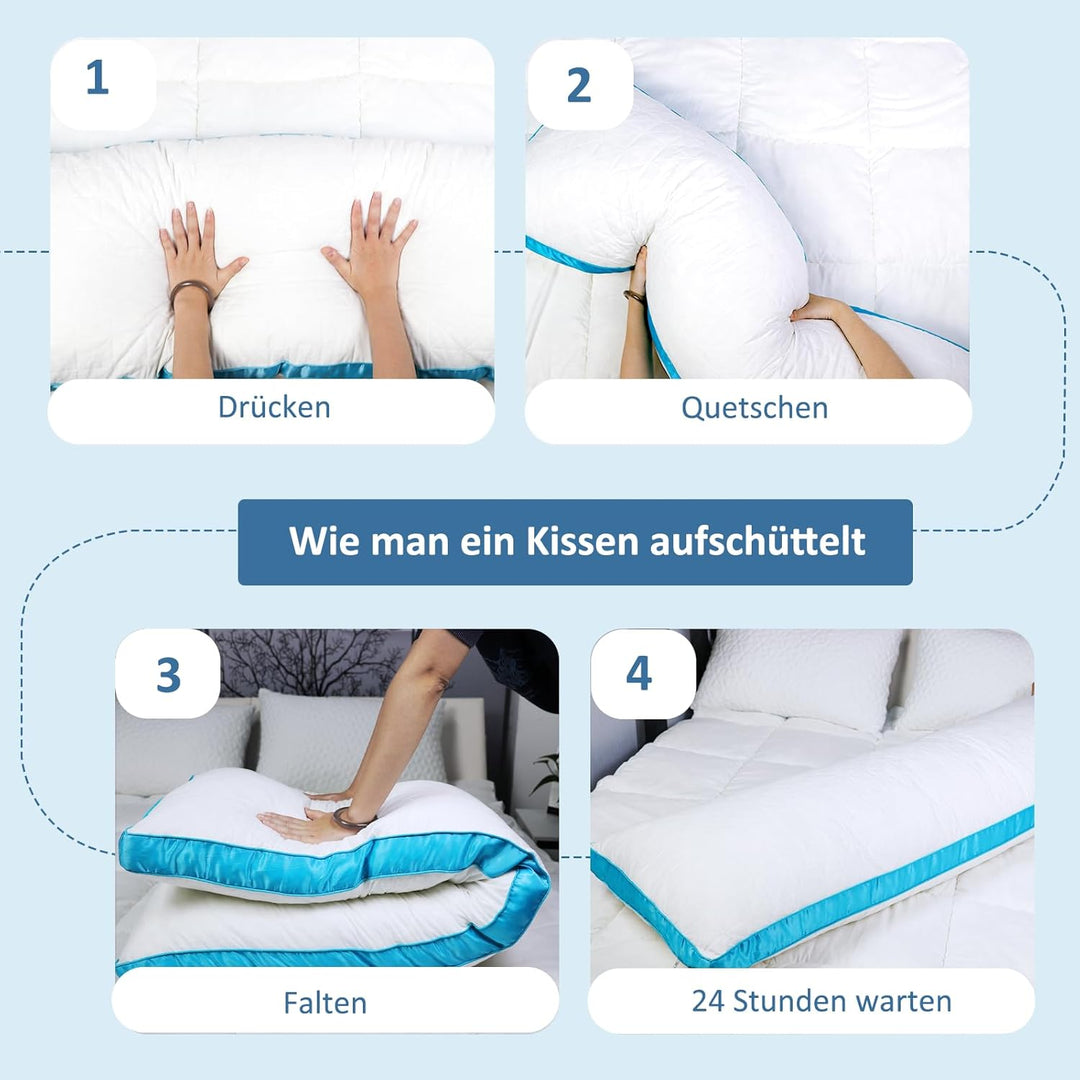 Flanhorest Memory Foam Seitenschläferkissen - 130x43cm Langes Kissen, 2kg Memory Schaum gefülltes We