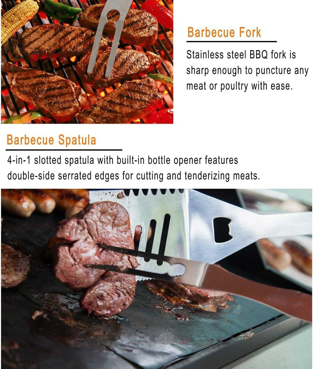 grilljoy Grillbesteck Set 24-teilig aus Edelstahl mit Aluminiumkoffer – Hitzebeständige Griffe & rut