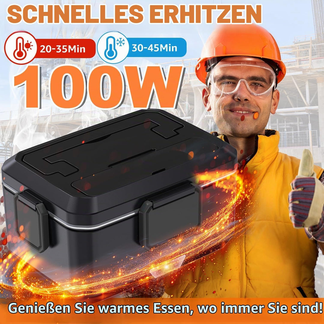 Kimfead Elektrische Lunchbox 80W 2,5L Edelstahl Entnehmbare Tragbarer brotdose 12V/24V/230V Insulate