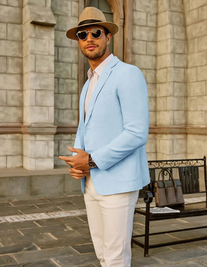 PJ PAUL JONES Herren Casual Slim Fit Leinen Jacke Leichtgewicht 2 Knopf Blazer Sporty Slim fit Leisu
