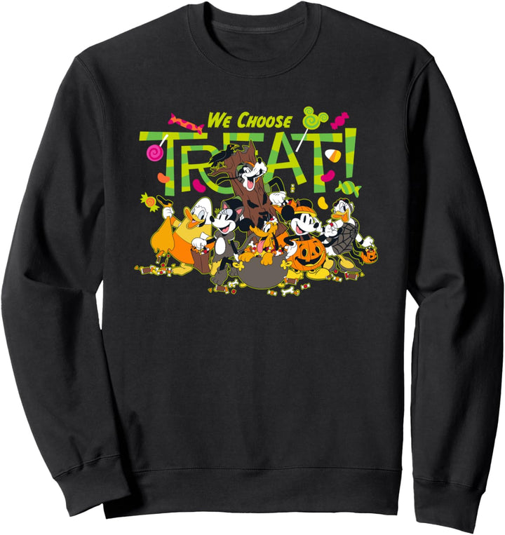 Disney Mickey and Friends We Choose Treat Halloween Sweatshirt