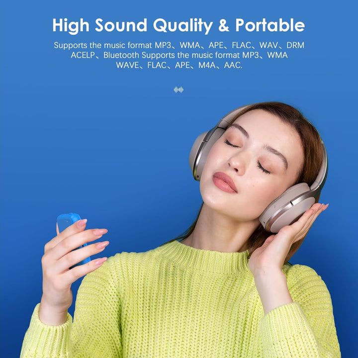 QNGEE 16 GB MP3-Player mit Bluetooth, tragbarer Audio-Player für Sport, integrierter Lautsprecher, F