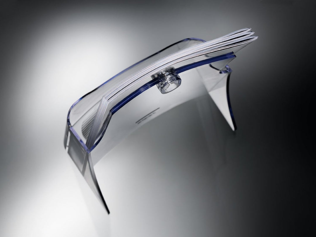 SIGEL LH130 Tisch-Prospekthalter DIN A4 aus Acryl mit 3 Fächern, 2 Stück, transparent - Prospektstän