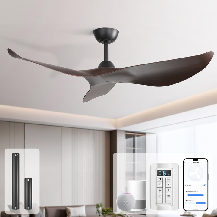 Sofucor 97cm Smart Deckenventilator mit Fernbedienung, Leise Deckenventilator mit Alexa/APP, WLAN, D
