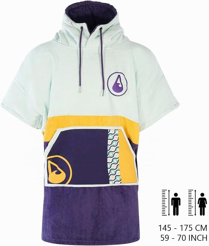 WAVE HAWAII Poncho Maneiro Badeponcho 100% Baumwolle für Körpergrössen von 145-175 cm Umkleidehilfe