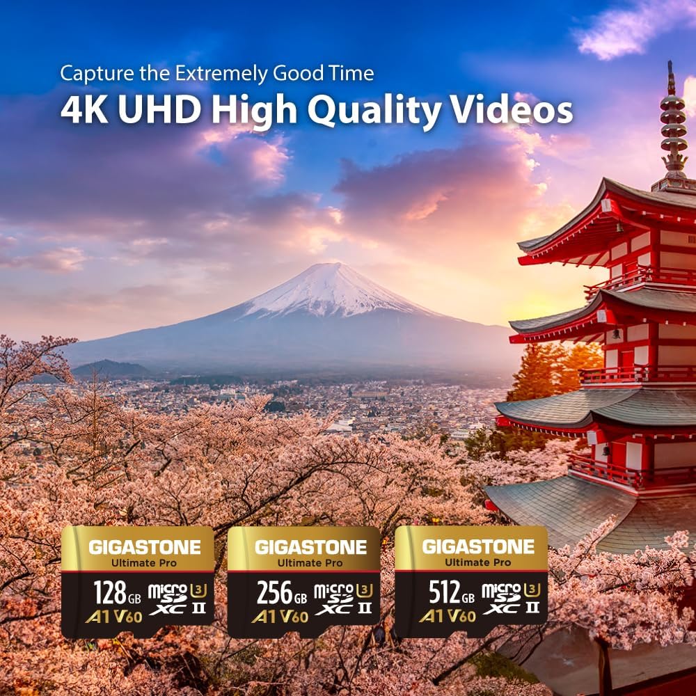 [5 Jahre kostenlose Datenwiederherstellung] GIGASTONE 128GB Micro SD Karte, Ultimate Pro, MicroSDXC