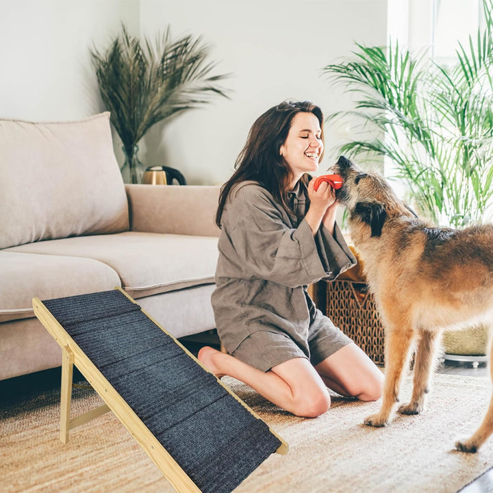 YRHome 2-in1 Klappbar Hunderampe Auto aus Holz Hundetreppe für grosse Katzen und Hunde Haustiertrepp