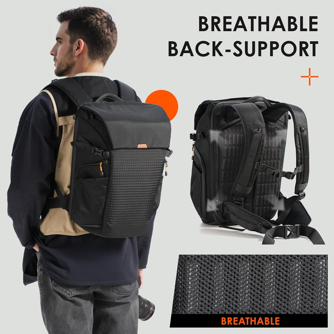 TARION Kamerarucksack Wasserdicht Professionelle Fotorucksack - Schwarz Gross Kamera Rucksack mit 16
