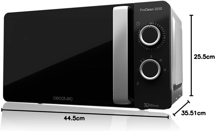 Cecotec Microondas ProClean 3050, 20 Liter- Kapazität, Ready2Clean-Beschichtung, 700 Watt-Leistung,