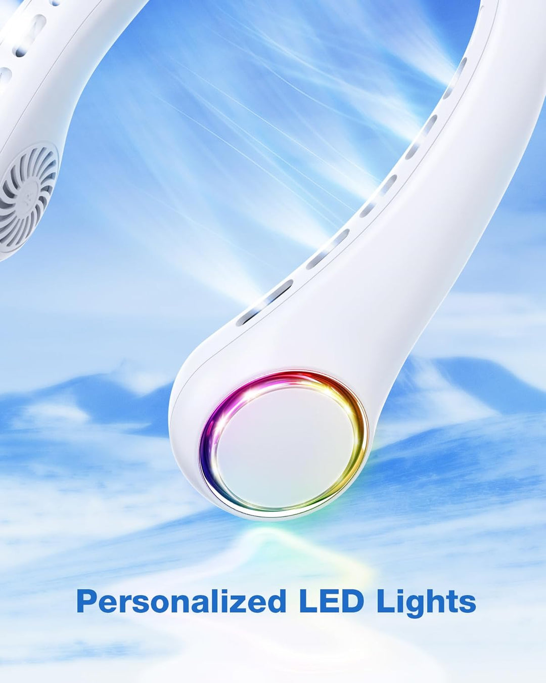 Ultrlent Tragbarer Ventilator für Hals,Mini USB Ventilator Leiser,3 Geschwindigkeiten,4000mAh Nacken