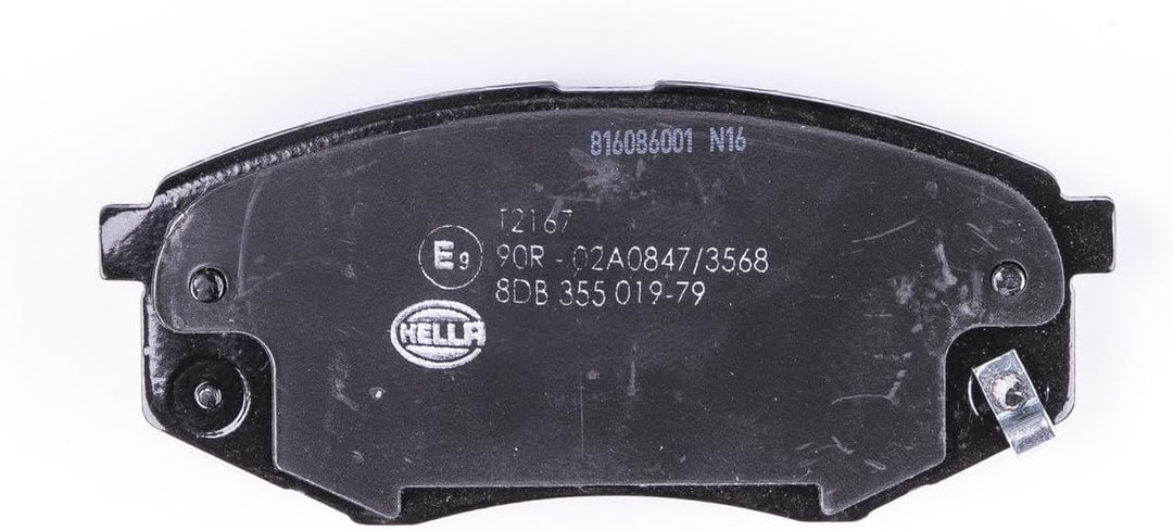 HELLA PAGID 8DB 355 019-791 Bremsbelagsatz - T2167 - Dicke/Stärke: 17.7mm - mit akustischer Verschle