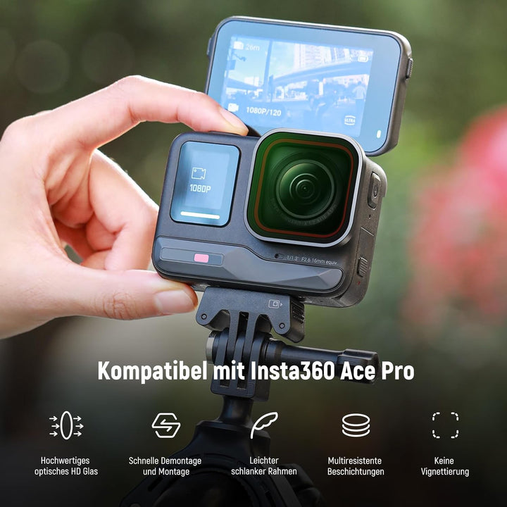NEEWER ND & CPL Filter Set Kompatibel mit Insta360 Ace Pro, ND16 ND32 ND64 CPL 4er Pack Action Kamer