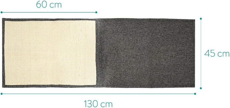 Navaris Katzen Kratzmatte Kratzschutz Sofa - Sisal Kratzteppich 130 x 45 cm für Katze - Couch Katzen