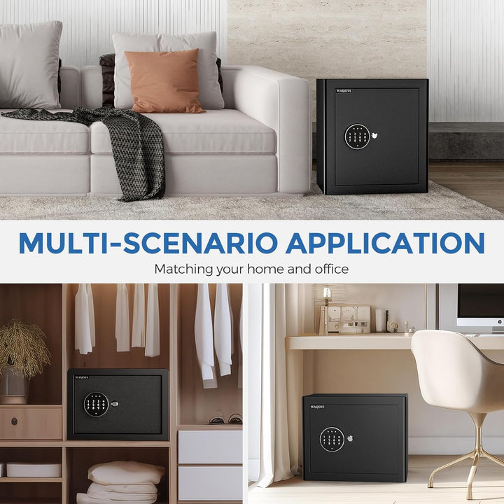 WASJOYE 28.8L Tresor für Zuhause, Safe Tresor mit Schlüssel Elektronischem Möbeltresor mit Zahlensch