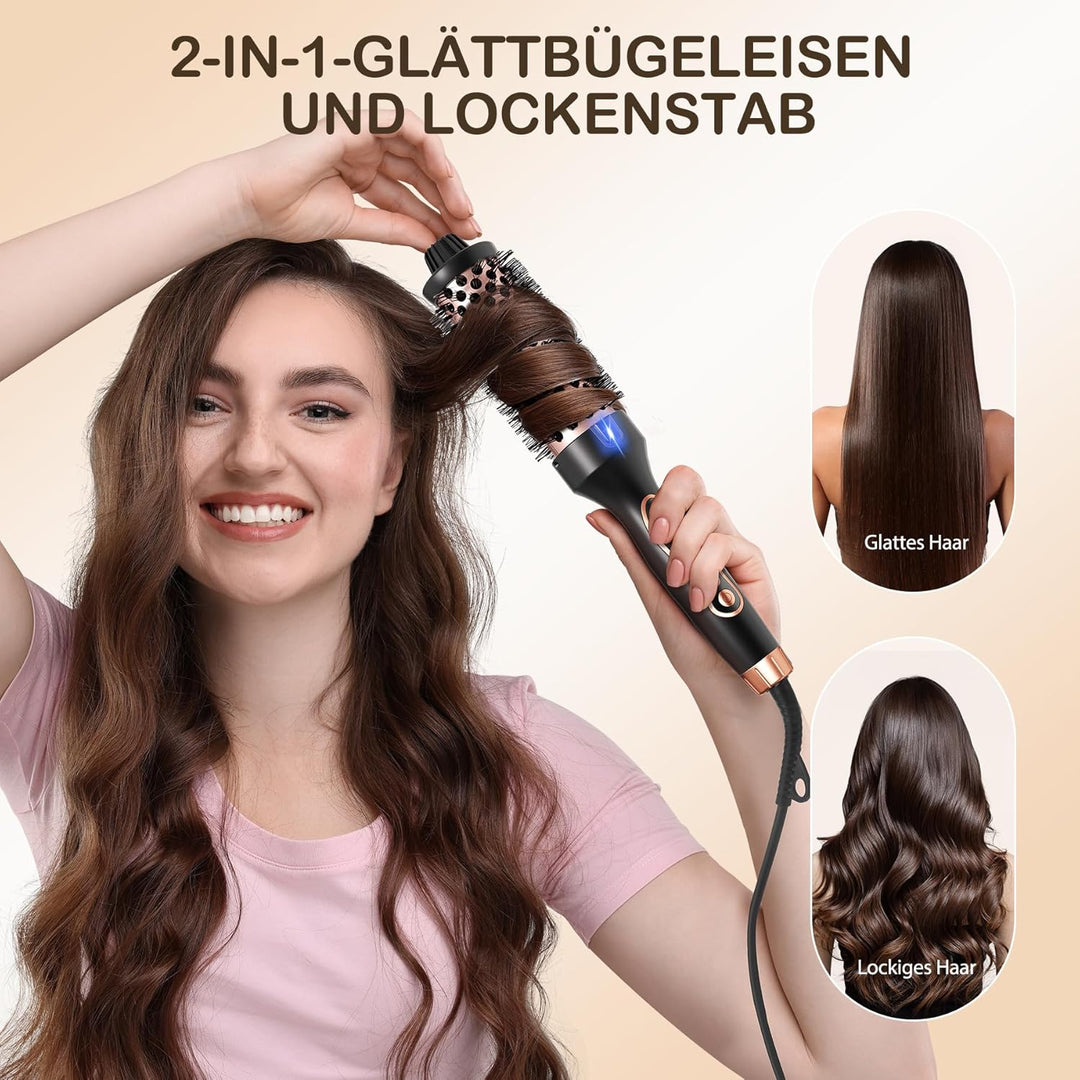 Thermobürste, Thermal Brush Ionische Lockenbürste Erhitzt zur Erzeugung Natürlicher Locken, Haarglät