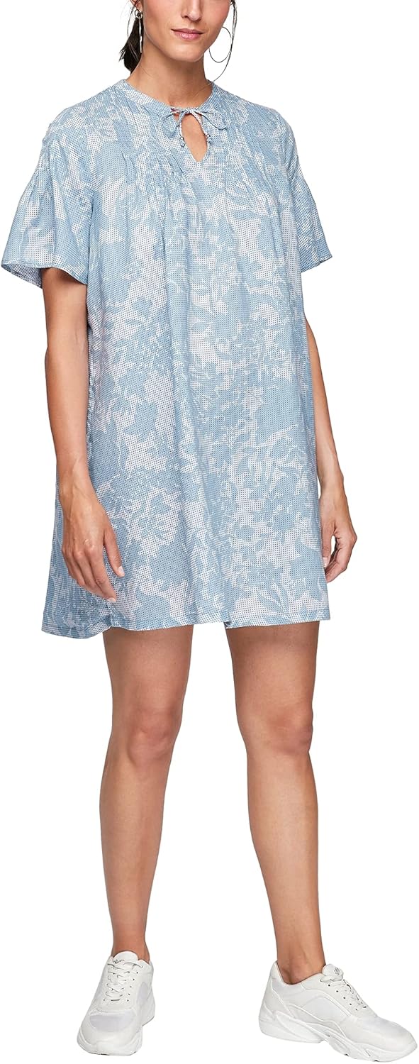 s.Oliver Damen Kleid 40 Light Blue Aop