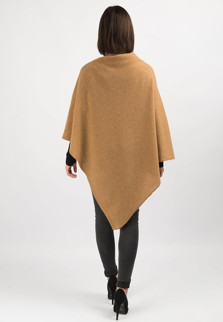 Dalle Piane Cashmere - Poncho aus 100% Kaschmir - Made in Italy - für Frau Einheitsgrösse Kamel, Ein
