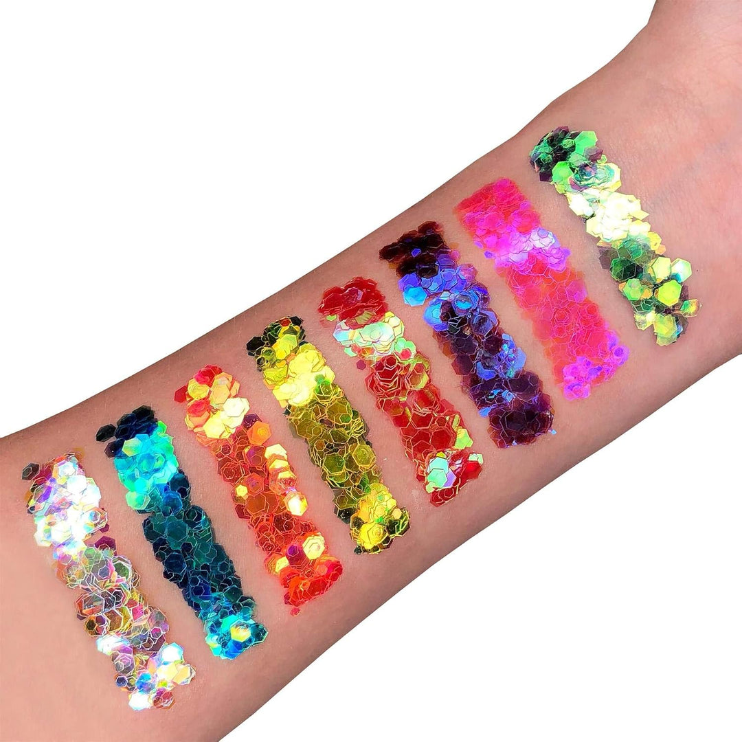 Schillernder grober Glitzer von Moon Glitter - 100% kosmetische Glitzer für Gesicht, Körper, Nägel,