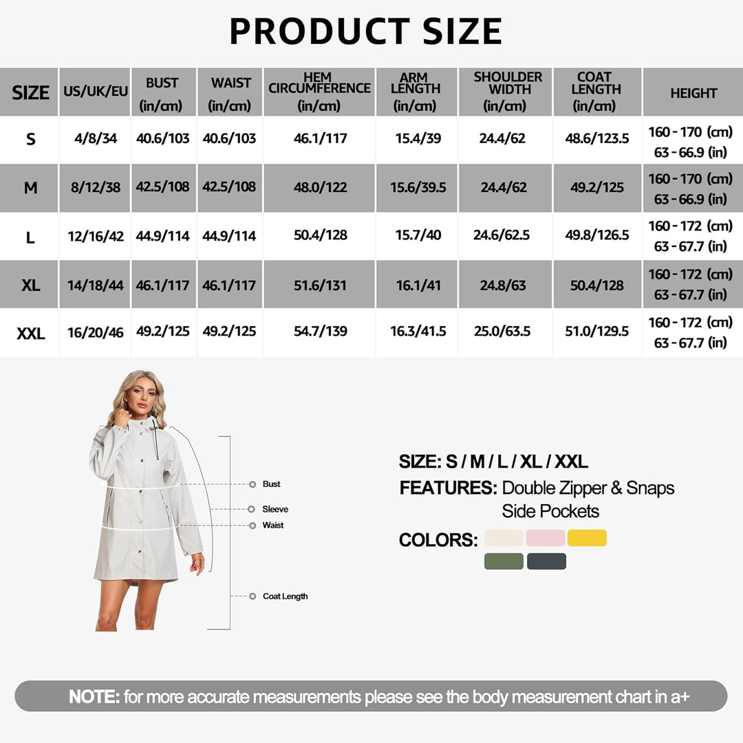 UNIQUEBELLA Damen Trenchcoat Langer Mantel Winddichter Jacke Einfarbig Kapuzenjacke Damenmantel Wind