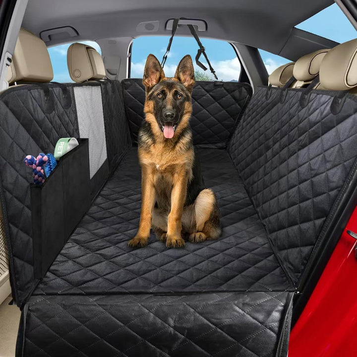Sosayet Hundedecke Auto Rückbank, 4-in-1 Autoschondecke für Hunde Rücksitz mit Seitenschutz und Sich