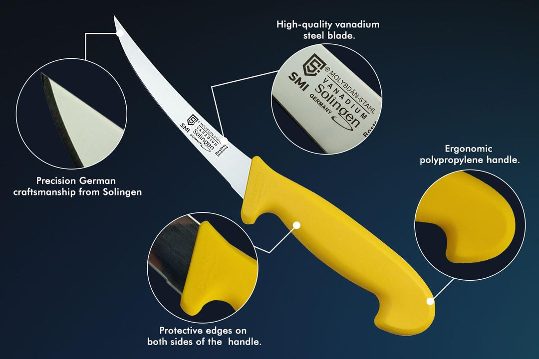 SMI - 3 Stück Metzgermesser Solingen Fleischmesser Ausbeinmesser