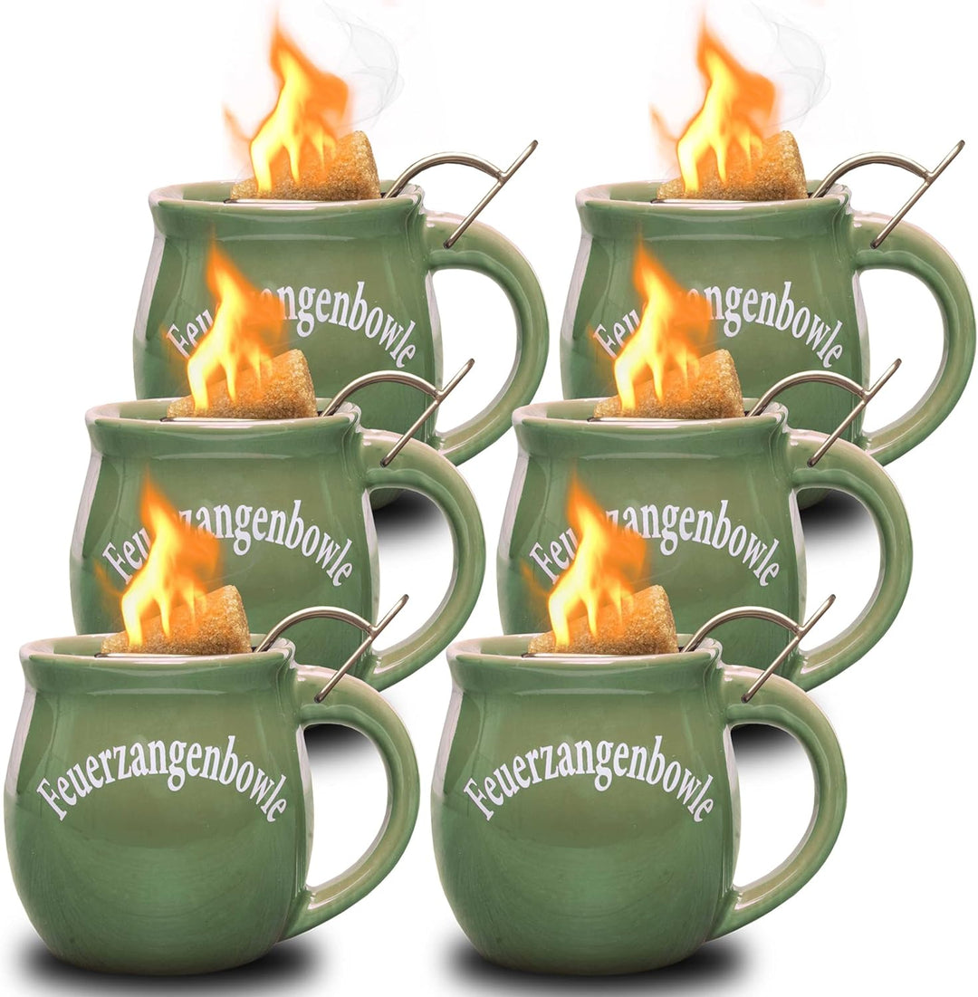 Feuerzangentasse 6er im Karton, Oliv - für Feuerzangenbowle, Oliv