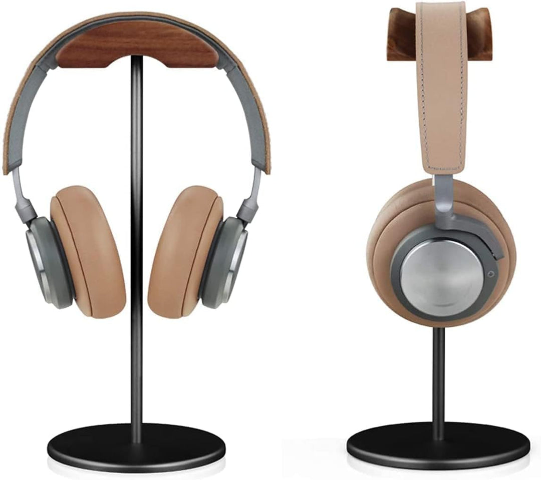 GGF Kopfhörer Ständer Headset Halterung aus Hochwertigem Walnussholz& Aluminium,Headset Ständer mit