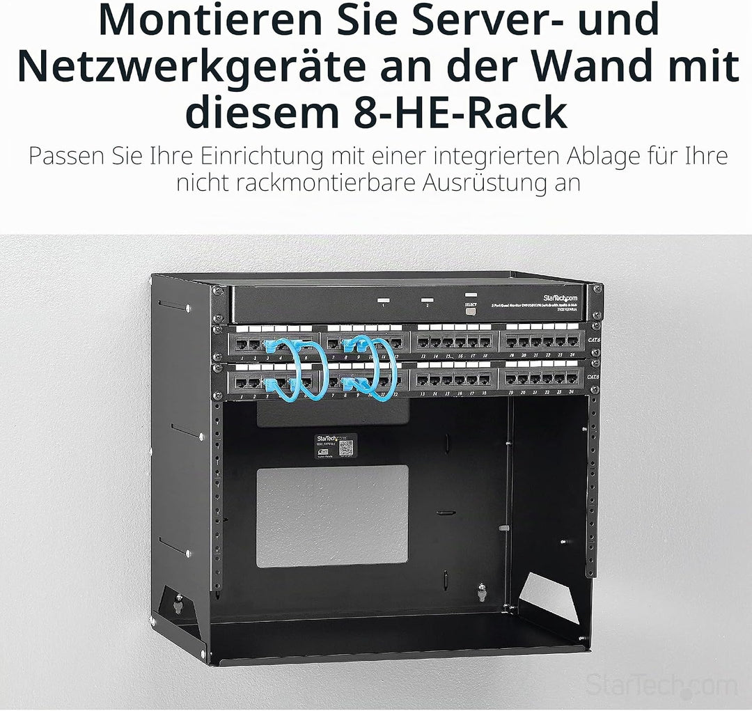 StarTech.com Wandmontage Rack mit Fachboden - Offenes Wandmontage-Rack - Open Rack - Wandmontage Rac