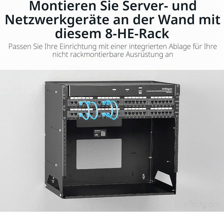 StarTech.com Wandmontage Rack mit Fachboden - Offenes Wandmontage-Rack - Open Rack - Wandmontage Rac
