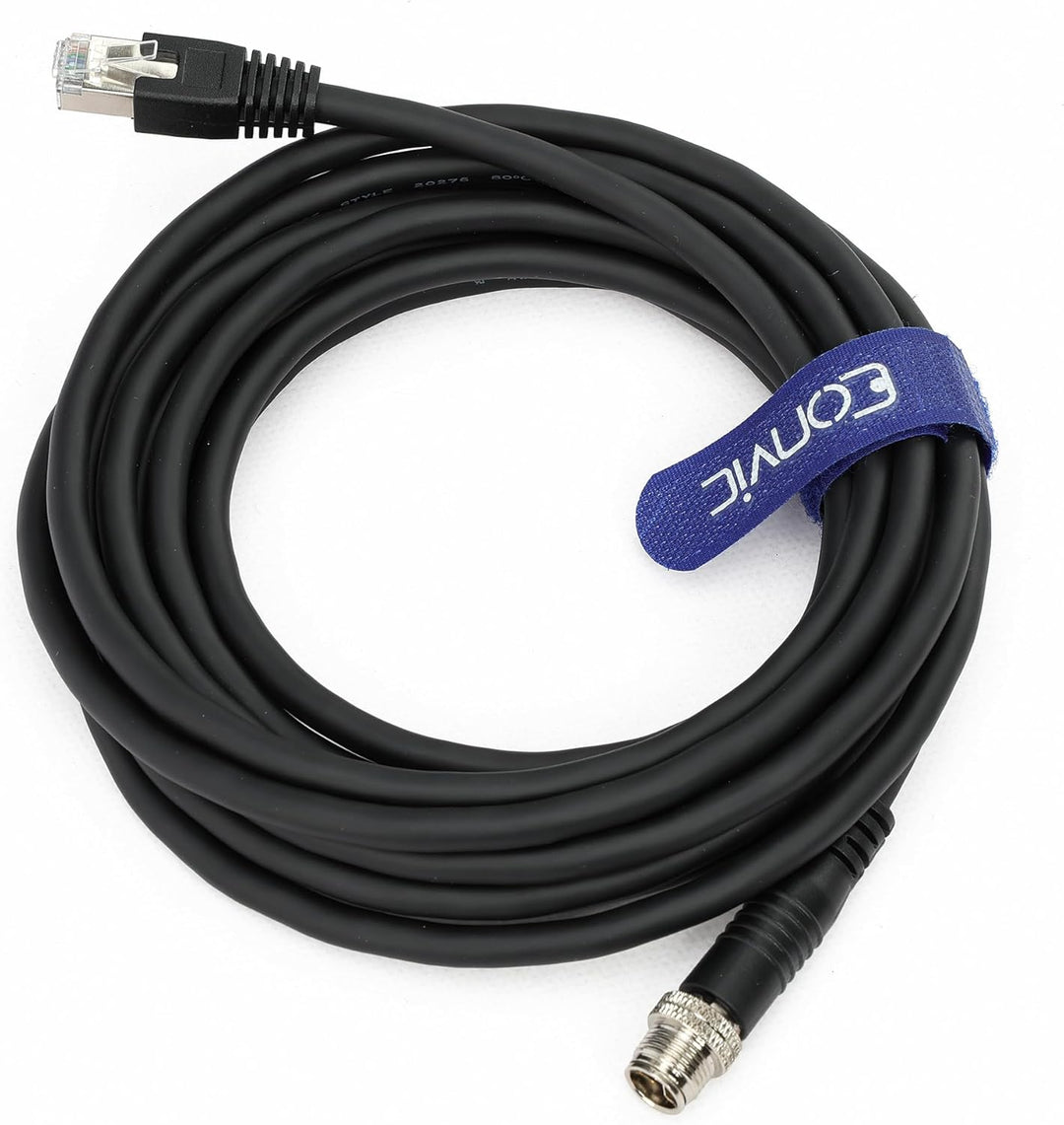 Eonvic M12 X-Code Ethernet TAIYO High-Flex Cognex Kamera Netzwerkkabel Black 5M, Black 5M